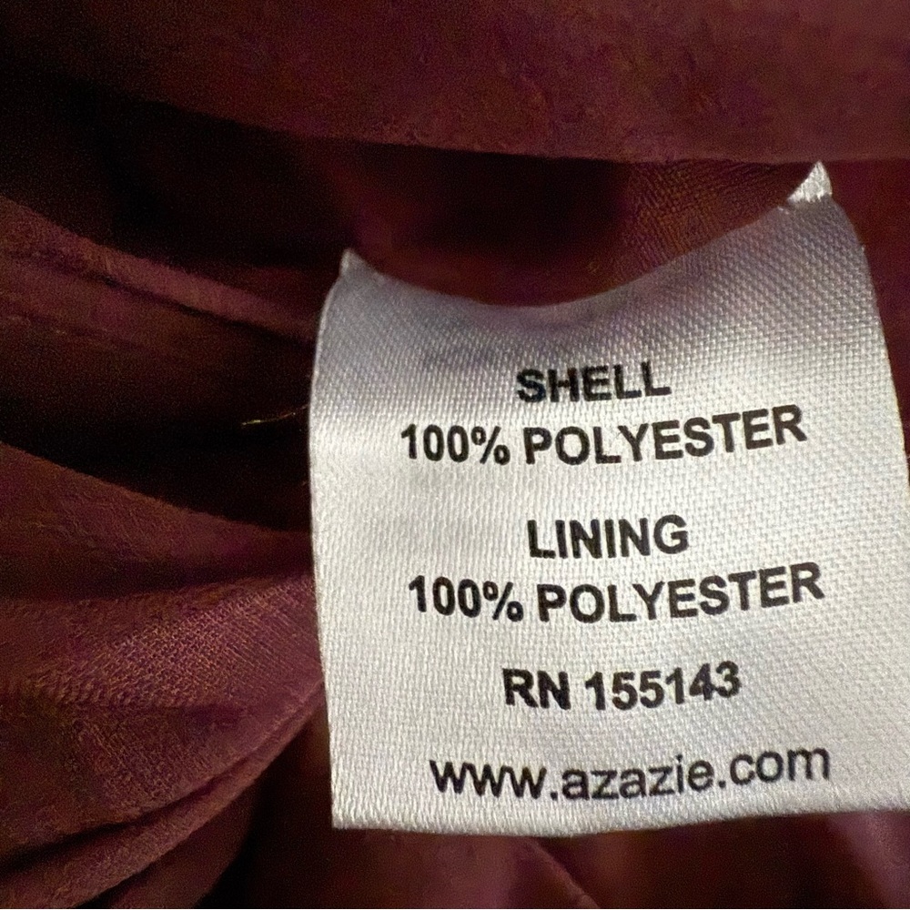Azazie Maive One Shoulder Sangria Chiffon Dress Size 4 - Picture 9 of 16